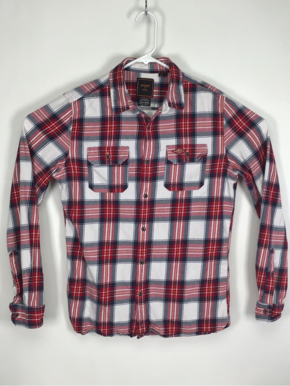 Superdry men’s long sleeve button up shirt large